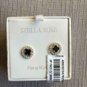 Black and Gold Stud Earrings